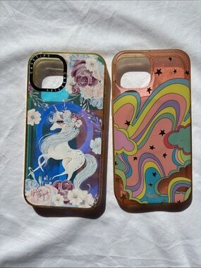 Casetify Pink Multi Unicorn & Sonix Rainbow iPhone 13 Case Pair